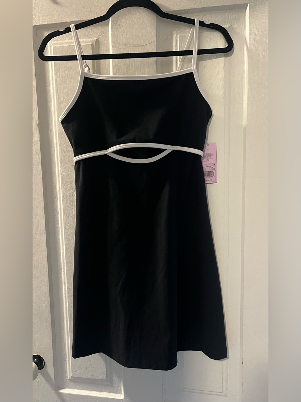 Wild Fable Black Butterbliss  Mini Tennis Dress with White Trim with cutout